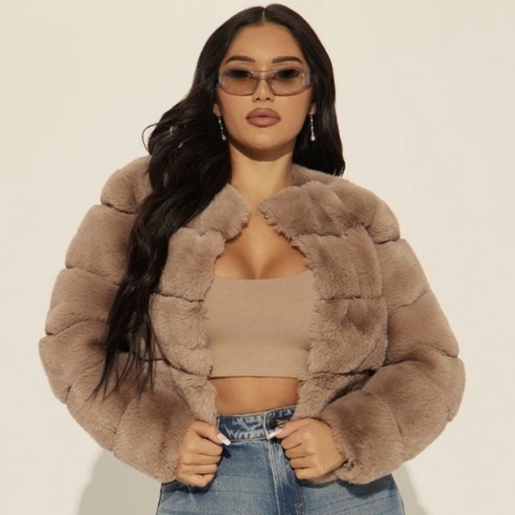 Fashion Nova Jackets & Blazers - Fashion Nova Faux Fur Lined Jacket In Mocha Size Small